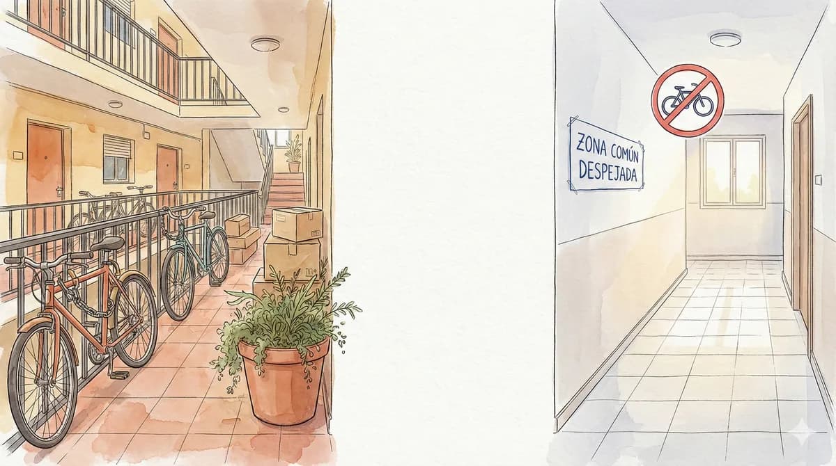 Invasión de Zonas Comunes: Trasteros en el garaje, bicis en el rellano y patios
